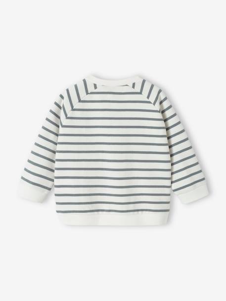 Sweat bébé en molleton rayé bleu+rayé vert+tomette 7 - vertbaudet enfant 