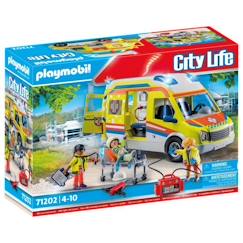 Jouet-Jeux d'imagination-PLAYMOBIL - 71202 - City Action Les Secouristes - Ambulance avec effets lumineux et sonore