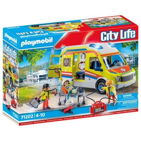 PLAYMOBIL - 71202 - City Action Les Secouristes - Ambulance avec effets lumineux et sonore BLEU 1 - vertbaudet enfant 