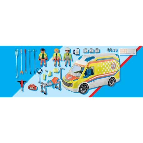PLAYMOBIL - 71202 - City Action Les Secouristes - Ambulance avec effets lumineux et sonore BLEU 6 - vertbaudet enfant 