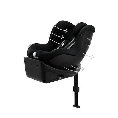 Siège auto isofix CYBEX SIRONA Gi i-Size PLUS - Groupe 0+/1 - Rotation 360° - Harnais 3 points - Face et dos route - Moon Black NOIR 3 - vertbaudet enfant 