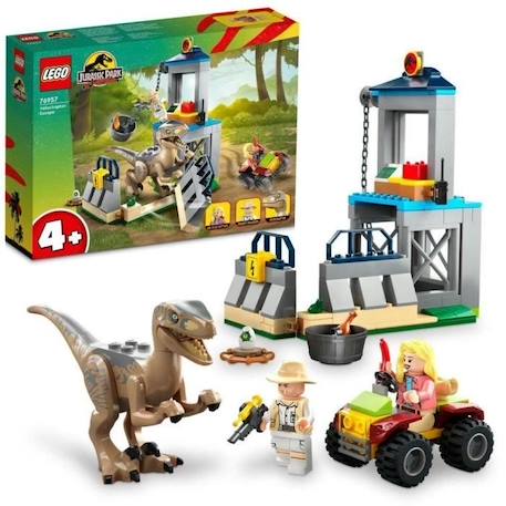 LEGO® Jurassic Park 76957 L'Évasion du Vélociraptor, Jouet avec Dinosaure et Voiture GRIS 1 - vertbaudet enfant 