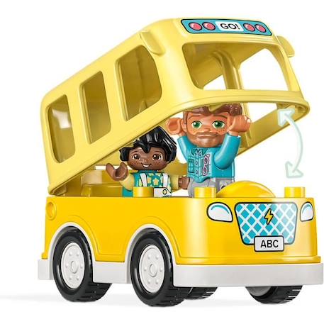 LEGO® DUPLO 10988 Le Voyage en Bus, Jouet Éducatif pour Développer la  Motricité Fine, Enfants 2 Ans jaune - Lego