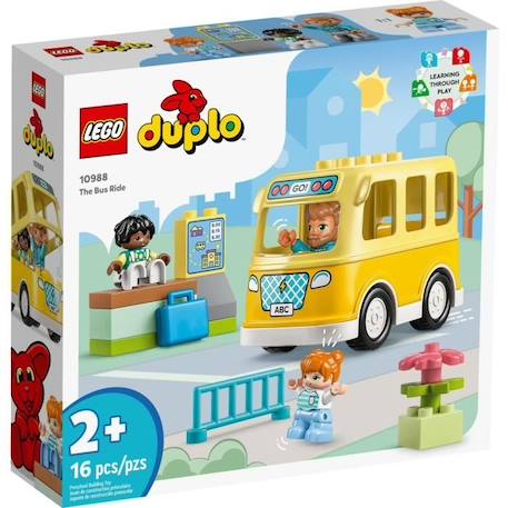 LEGO® DUPLO 10988 Le Voyage en Bus, Jouet Éducatif pour Développer la Motricité Fine, Enfants 2 Ans JAUNE 2 - vertbaudet enfant 