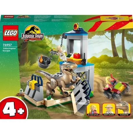 LEGO® Jurassic Park 76957 L'Évasion du Vélociraptor, Jouet avec Dinosaure et Voiture GRIS 2 - vertbaudet enfant 