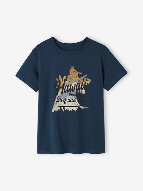 T-shirt garçon motifs graphiques manches courtes blanc+bleu nuit+vert d'eau 5 - vertbaudet enfant 