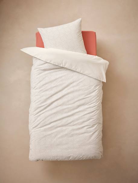 Parure housse de couette enfant et taie d'oreiller avec coton recyclé PRINCESSE POESIE blanc imprimé 4 - vertbaudet enfant 