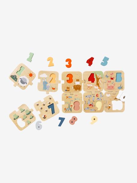 Puzzle des chiffres 2 en 1 en bois FSC® vert 3 - vertbaudet enfant 