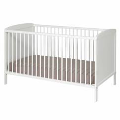 Chambre et rangement-Chambre-Lit bébé, lit enfant-Lit bébé à barreaux Flocon Blanc 70x140 cm