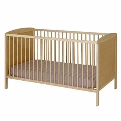 Chambre et rangement-Chambre-Lit bébé, lit enfant-Lit bébé à barreaux Flocon Bois naturel 70x140 cm
