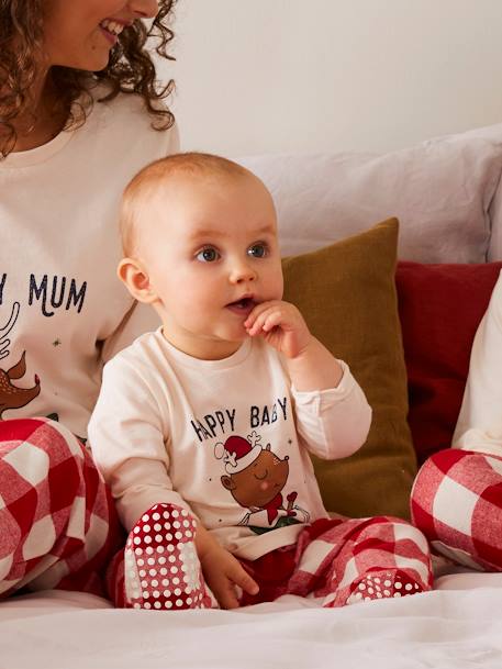Pyjama bébé spécial Noël capsule famille écru 1 - vertbaudet enfant 