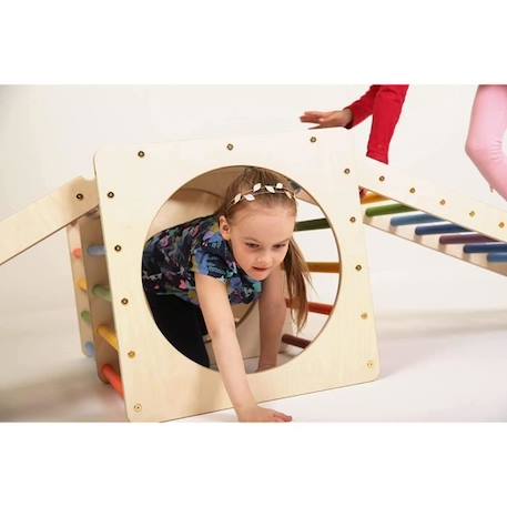 Activité en bois arc-en-ciel - KATEHAA - Jouet en bois pour enfant de 12 mois et plus - Mixte BLANC 2 - vertbaudet enfant 