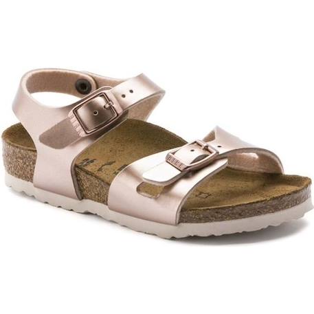 Sandale enfant Birkenstock RIO ELECTRIC METALLIC Cadet - Rose - Ref. BK1012520 ROSE 1 - vertbaudet enfant 