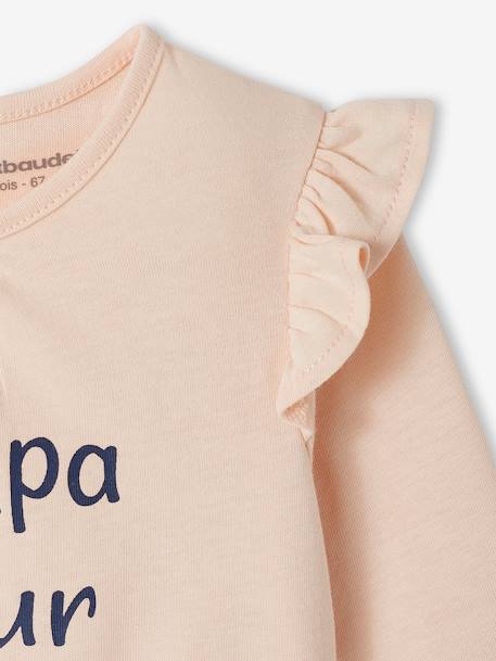 T-shirt à message bébé en coton biologique écru+rose pâle 7 - vertbaudet enfant 