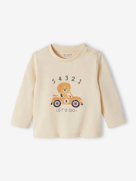 T-shirt fantaisie bébé garçon gris chiné+vanille 4 - vertbaudet enfant 