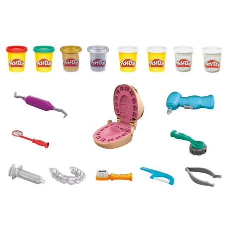 Play-Doh - Cabinet dentaire pour enfants - 8 Pots de pâte à modeler atoxique - dès 3 ans JAUNE 2 - vertbaudet enfant 