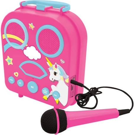 Enceinte Licorne Portable sans Fil avec Micro - LEXIBOOK - Bluetooth, Aux-in, USB/TF - Rose ROSE 1 - vertbaudet enfant 