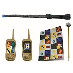Jouet-Jeux d'imitation-Kit Harry Potter avec talkie-walkie portée 120m, cahier, stylo et baguette magique