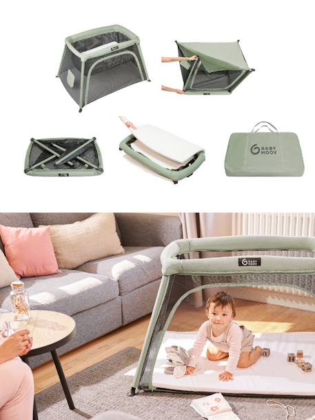 Lit parapluie Moov & Comfy Anthracite/vert sauge 9 - vertbaudet enfant 