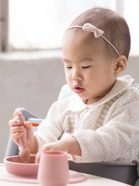 Coffret-repas 4 pièces First food set en silicone ROSE 1 - vertbaudet enfant 