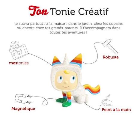 tonies® - Figurine Tonie Créatif - Licorne - Figurine Audio pour Toniebox  blanc - Tonies