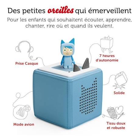 tonies® - Mon Premier Coffret Toniebox - Bleu Ciel - Conteuse d'histoires BLANC 2 - vertbaudet enfant 