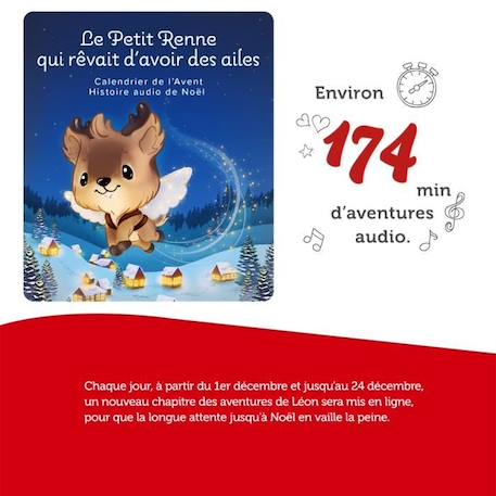 tonies® - Figurine Tonie - Calendrier de l'Avent - Le petit renne qui rêvait d'avoir des ailes - Figurine Audio pour Toniebox BLANC 4 - vertbaudet enfant 