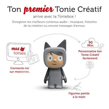 tonies® - Mon Premier Coffret Toniebox - Granite - Conteuse d'histoires GRIS 3 - vertbaudet enfant 