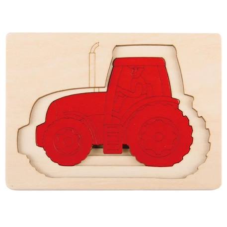 Puzzle 5 tracteurs en 1 - HAPE - George Luck - Moins de 100 pièces - Beige et bleu - Scène de vie BLEU 3 - vertbaudet enfant 