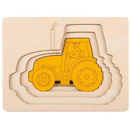Puzzle 5 tracteurs en 1 - HAPE - George Luck - Moins de 100 pièces - Beige et bleu - Scène de vie BLEU 2 - vertbaudet enfant 