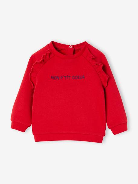 Sweat bébé en molleton personnalisable rouge 1 - vertbaudet enfant 