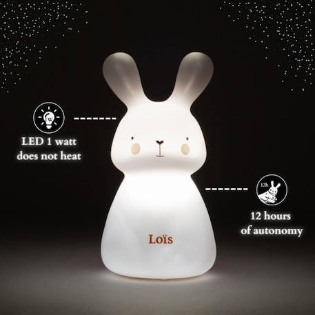 Veilleuse lapin «Lois» de Olala® couleur Jaune - Veilleuse LED 1 watt, autonomie 12 heures et minuteur 15min [Veilleuse pour enfant] JAUNE 3 - vertbaudet enfant 