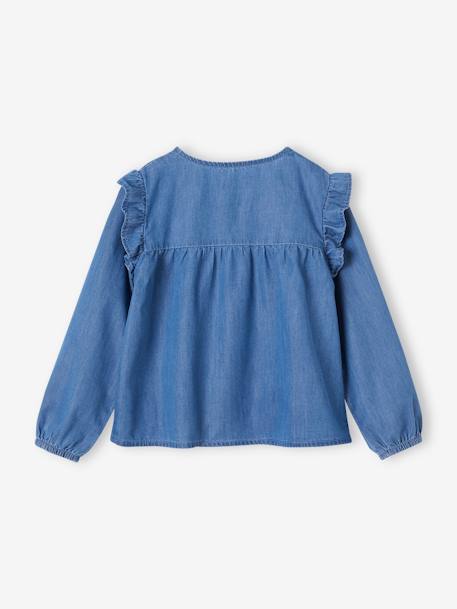 Chemise fille en jean à volants stone 2 - vertbaudet enfant 