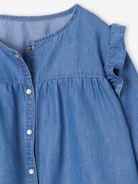 Chemise fille en jean à volants stone 3 - vertbaudet enfant 