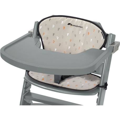 BEBECONFORT Timba + coussin Chaise haute bébé, Chaise bois, De 6 mois à 10 ans (30kg), Warm grey GRIS 3 - vertbaudet enfant 