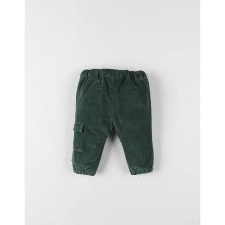 Pantalon en velours côtelé VERT 2 - vertbaudet enfant 