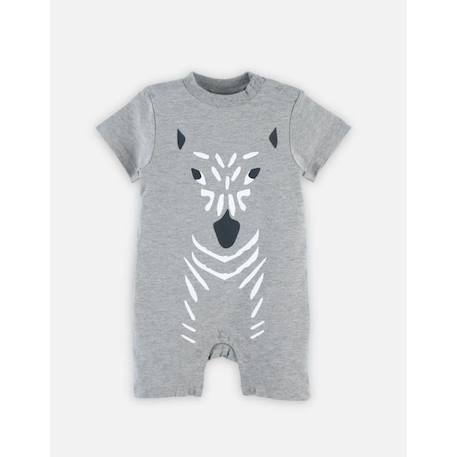 Combishort en jersey coton imprimé zèbre GRIS 1 - vertbaudet enfant 