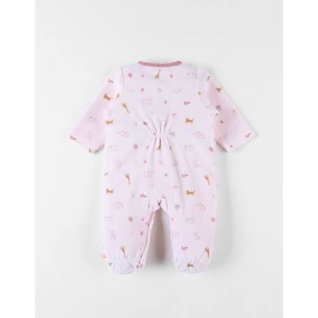 Pyjama 1 pièce en velours  imprimé animalier ROSE 2 - vertbaudet enfant 