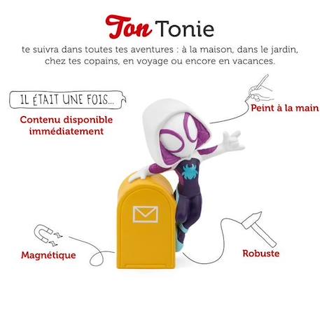 tonies® - Figurine Tonie - Spidey et ses amis extraordinaires - Ghost-Spider - Figurine Audio pour Toniebox BLANC 2 - vertbaudet enfant 