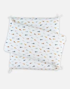 -Tour de lit respirant imprimé girafes en mousseline BIO - NOUKIE'S - 180 x 33 cm - Blanc - Bébé - Coton bio