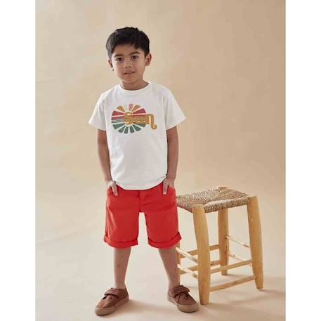 T-shirt à manches courtes en jersey imprimé mer BEIGE 1 - vertbaudet enfant 