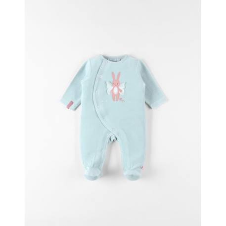 Pyjama 1 pièce imprimé lapin en velours BLEU 3 - vertbaudet enfant 