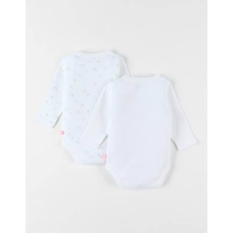 Set de 2 bodies croisés manches longues imprimé BLANC 2 - vertbaudet enfant 