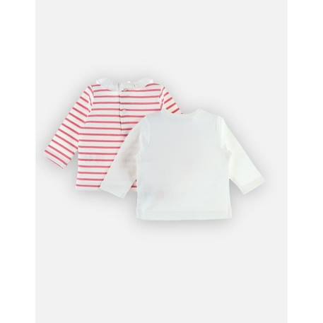 Set de 2 t-shirts en coton manches longues BLANC 4 - vertbaudet enfant 