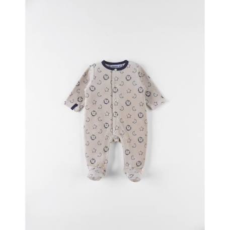 Bébé-Salopette, combinaison-Pyjama 1 pièce imprimé lion en velours
