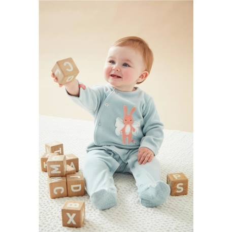 Bébé-Salopette, combinaison-Pyjama 1 pièce imprimé lapin en velours
