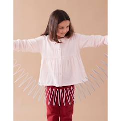 -Blouse en coton manches longues boutonnées