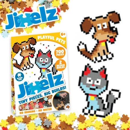 Jixelz - TOMY - Les animaux - 700 pièces - Assemblage créatif sans colle BLANC 1 - vertbaudet enfant 