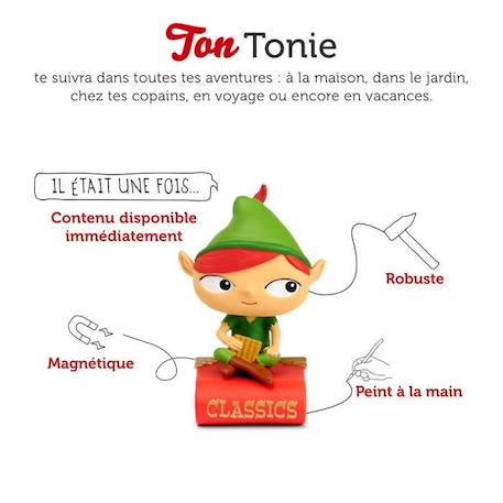 tonies® - Figurine Tonie - Mes classiques préférés - Peter Pan et 2 autres classiques - Figurine Audio pour Toniebox VERT 2 - vertbaudet enfant 