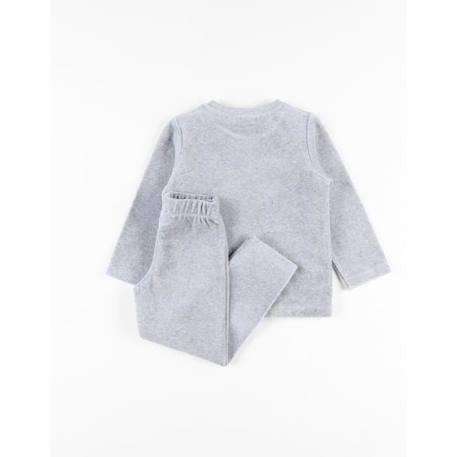 Pyjama 2 pièces imprimé éléphant en velours GRIS 2 - vertbaudet enfant 